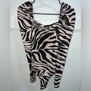 Pink & black bodysuit